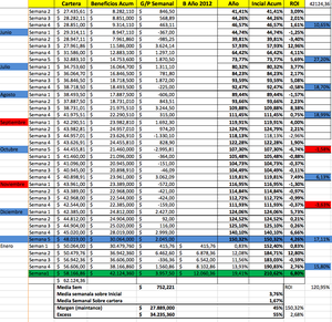 Cartera Modelo, otra semana muy buena un 19% en el 2012